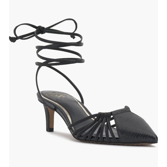 Vince Camuto Kota Ankle Wrap Pointed Toe Pump – Women’s Size 9M Black Brand New - Picture 1 of 6
